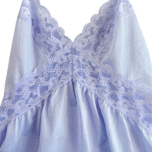 NWT Vintage Sears Blue Romantic Lace Nylon Tricot Cami Top Medium (12–14) - Picture 4 of 8
